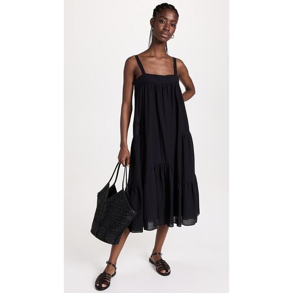 Jenni Kayne Dresses & Skirts - Jenni Kayne Seersucker Summer Dress Black Sz XS Cotton Rayon Black GREAT!